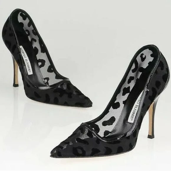 Manolo Blahnik - Leopard Mesh Pumps - Picture 1 of 8